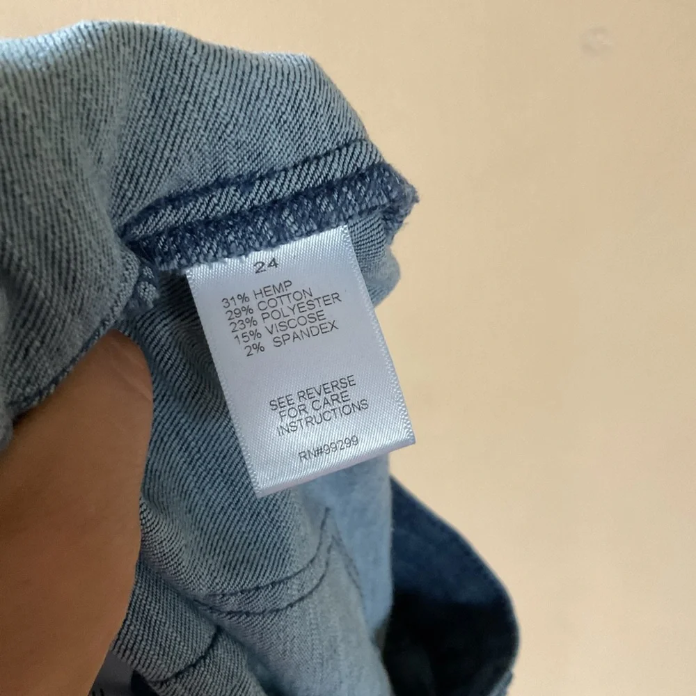 Evereve Wide Legs Pants Chambray Size 24 - Picture 4 of 6